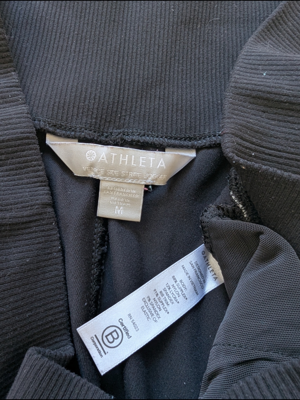 Athleta Venice Side Stripe Track Jogger Pants Womens M Black Athletic Retro - Picture 6 of 8